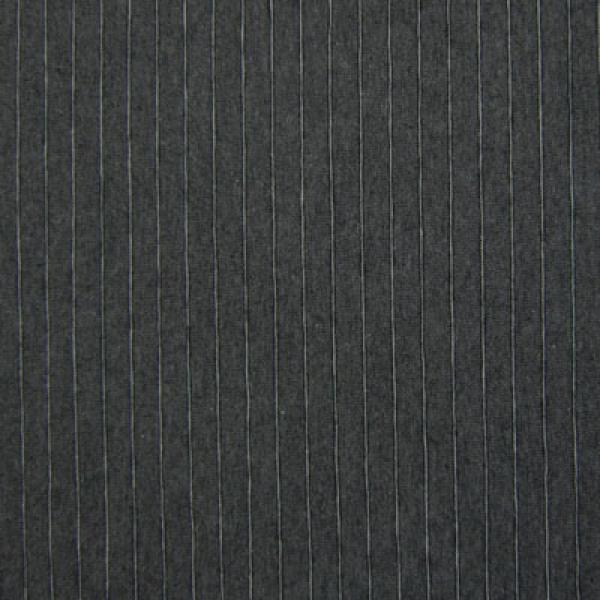 Pinstripes Cotton Lycra, 4 Way Stretch, Charcoal