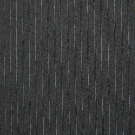 Pinstripes Cotton Lycra, 4 Way Stretch, Charcoal