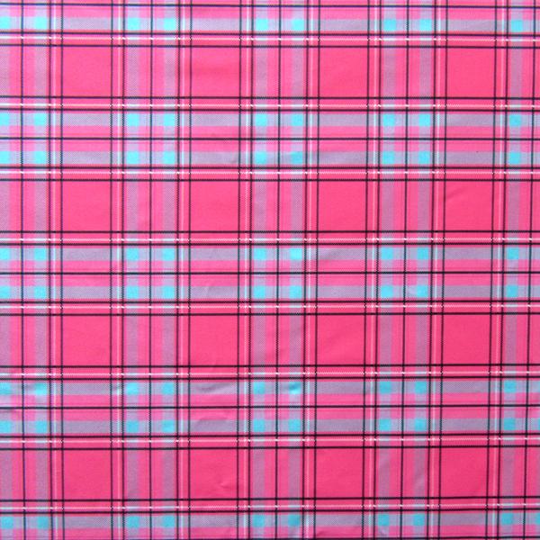 Plaid Print On Spandex, 4 Way Stretch, Pink